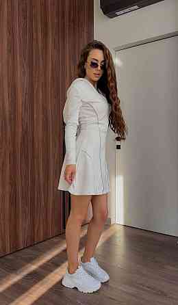 Жіноча стильна повсякденна сукня з кантом еластичний трикотаж пума Кремова, 46/48 Одеса