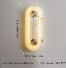 Графічний планшет Бра ścienny LED, nowoczesny design, trwały miedziany Матеріал, ciepłe światło, W16.5H42.5cm złoty Київ - фото 1