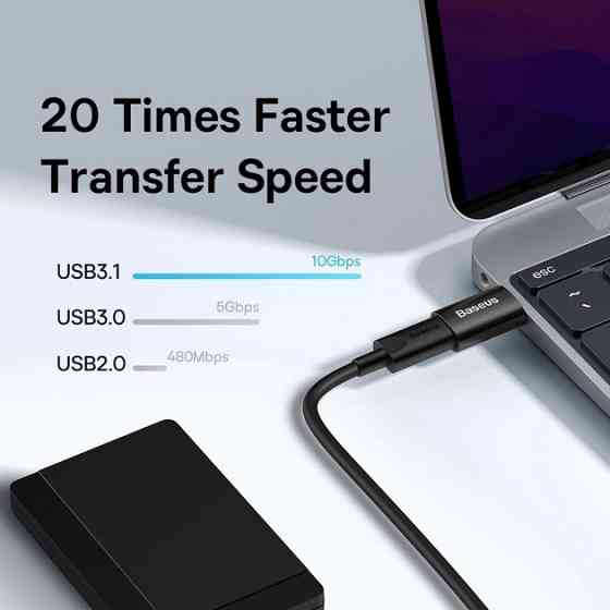 Адаптер-перехідник Baseus Ingenuity Mini OTG USB 3.1 to Type-C ZJJQ000101 (Чорний) Миколаїв