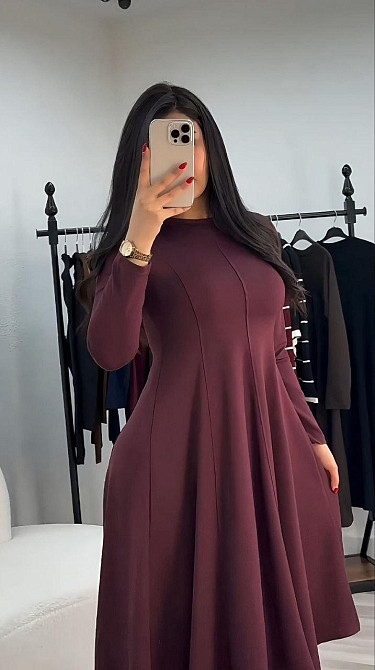 Жіноче стильне вечірнє плаття з двонитки Марсала, 52/54 Одеса - фото 3