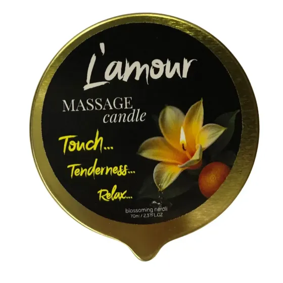 Масажна свічка L'amour Blossoming Neroli золота, 70 мл Sex Aura Київ