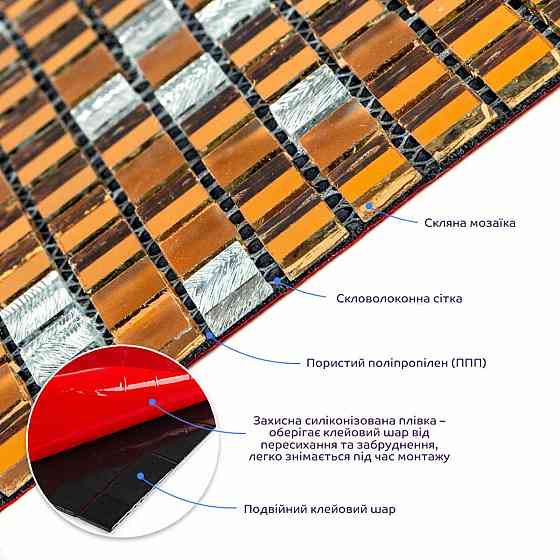 Дзеркальна мозаїка мідного кольору Київ