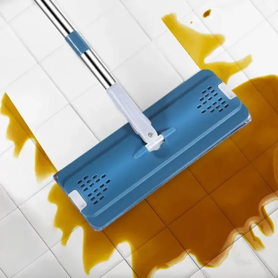 Швабра с ведром 11л с автоматическим отжимом + 2 насадки / Комплект для уборки швабра лентяйка и ведро Серая Коломыя