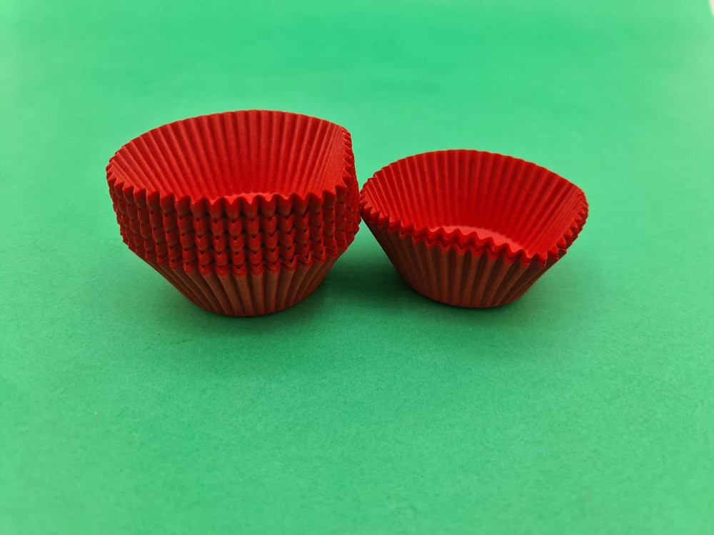 Тартолітка для кексів А7 "Кругла червона" D50 H30 (100 шт.) (1 уп.) Харків - фото 1