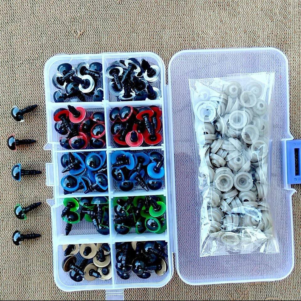 Набор глаз для игрушек 12 мм 5 цветов с фиксатором 100 шт. Киев - изображение 2