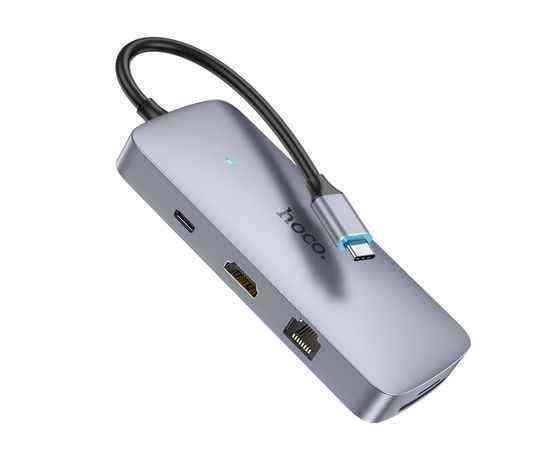 USB-хаб перехідник Hoco HB32 8in1  сірий Рівне