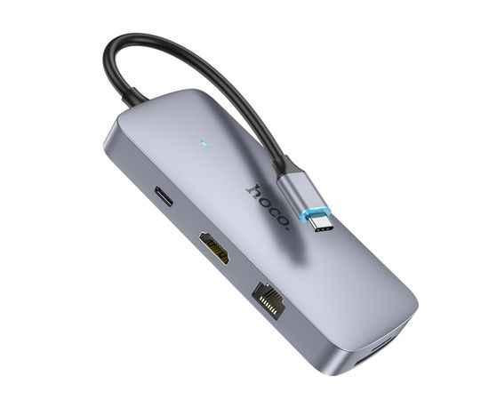 USB-хаб перехідник Hoco HB32 8in1  сірий Рівне - фото 3