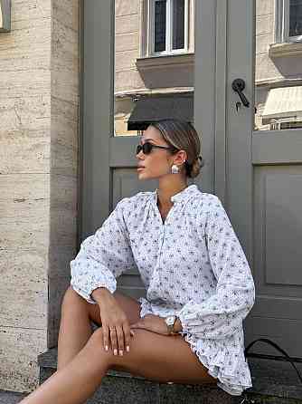 Женское легкое платье-комбинезон с принтом натуральный муслин 46/48, Белый 3 Одесса