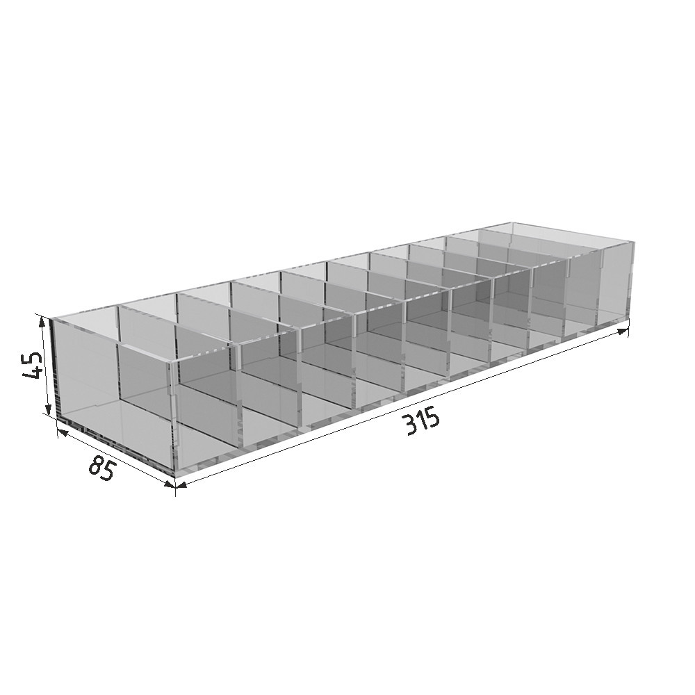 Коробка акриловая EKOSTAR 315х85х45 10 ячеек Киев - изображение 3