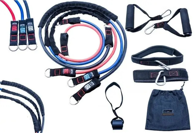 Набір трубчастих еспандерів для фітнеса йогі пілатеса фізіотерапіі домашніх тренуваннь Power System PS-4098 Київ - фото 10