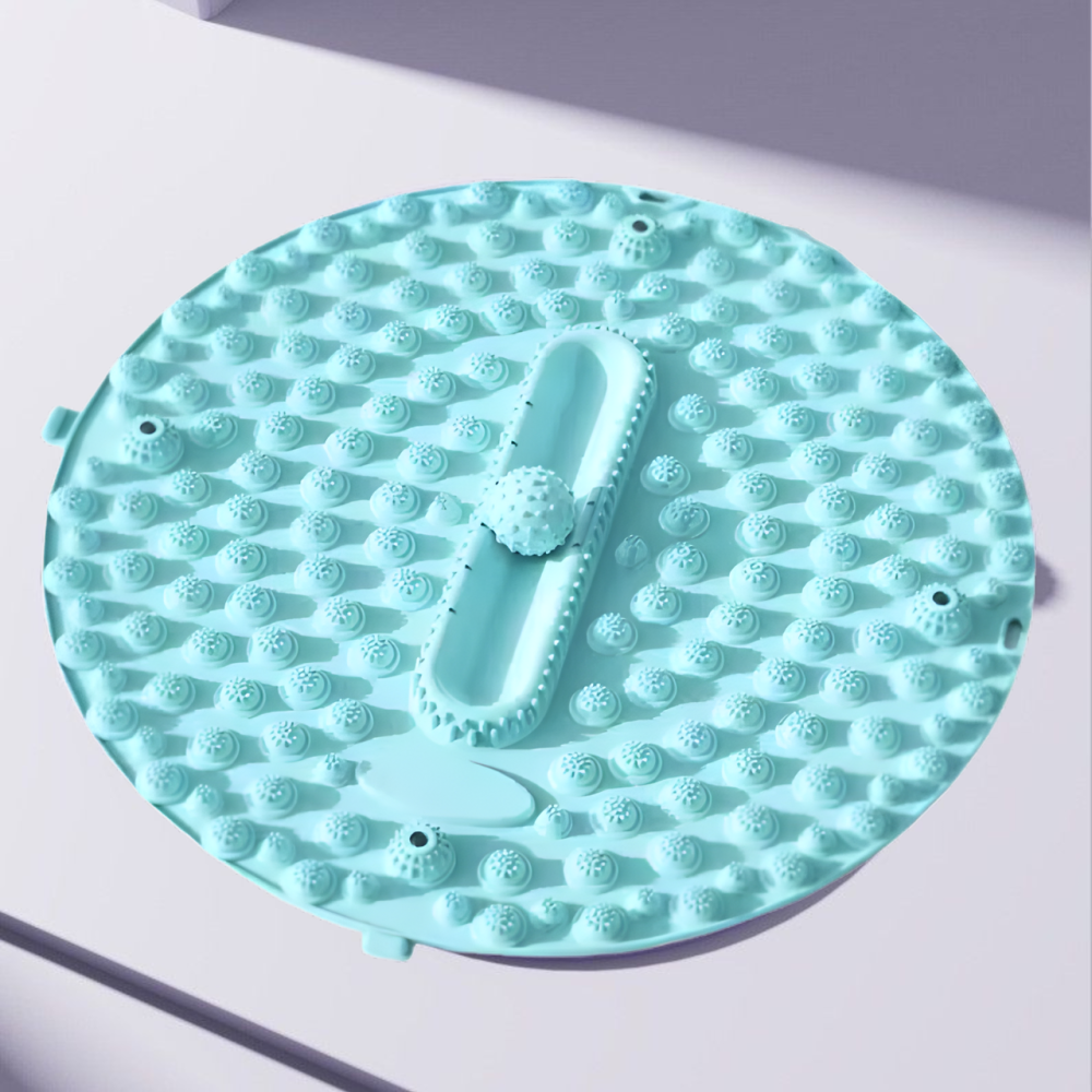 Килимок для масажу ніг круглий 55х55 см акупунктурний масажний для: йоги, стоп акупунктурних точок і тіла, бірюзовий Кам'янець-Подільський - фото 4