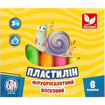 Пластилин Школярик Флуоресцентный 6 цветов 78 г (83811906-UA) Винница