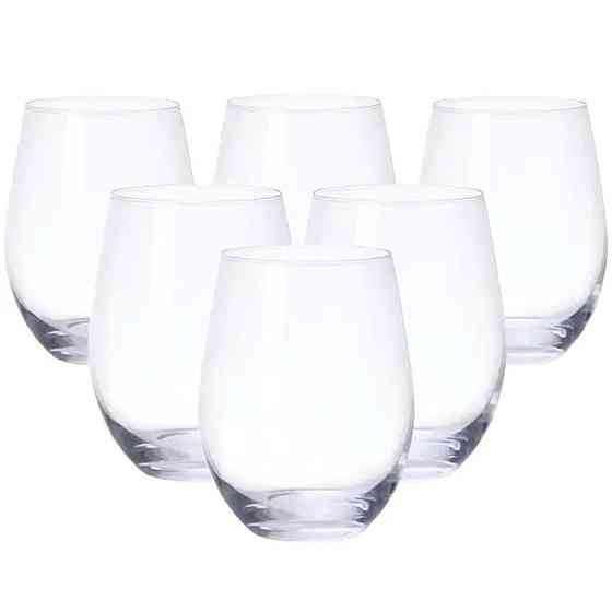 Набір склянок 6 штук по 390 мл скляний прозорий HP558 Київ