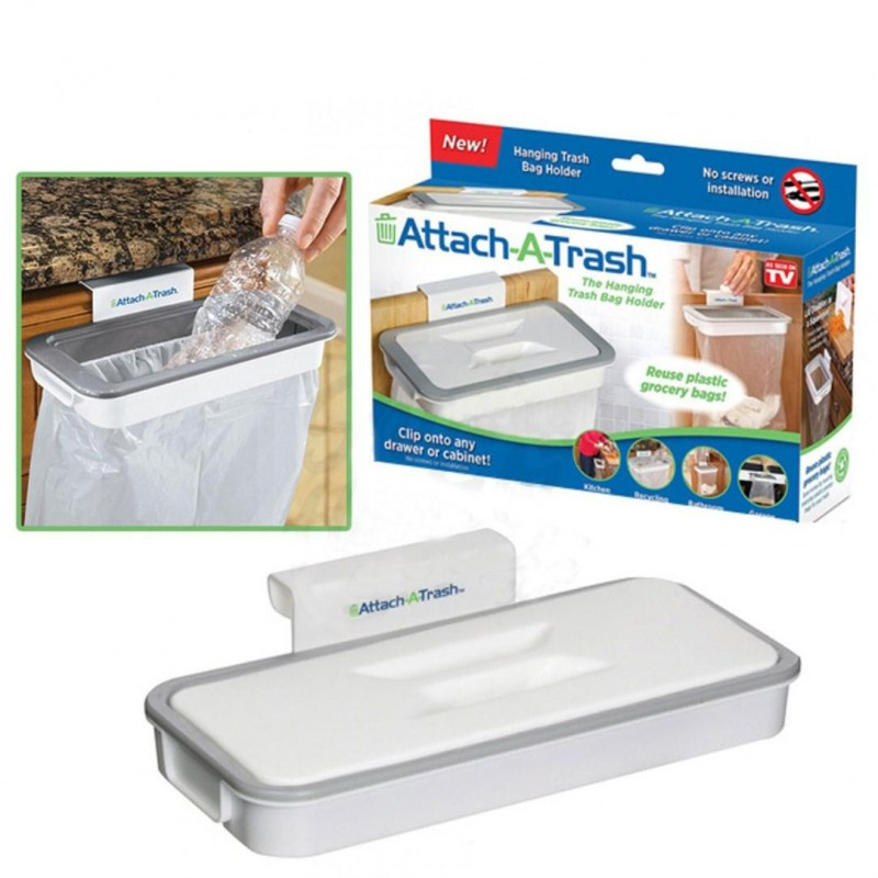 Тримач для сміттєвих пакетів Attach-A-Trash R25961 навісний, пластиковий контейнер з кришкою Одеса - фото 7