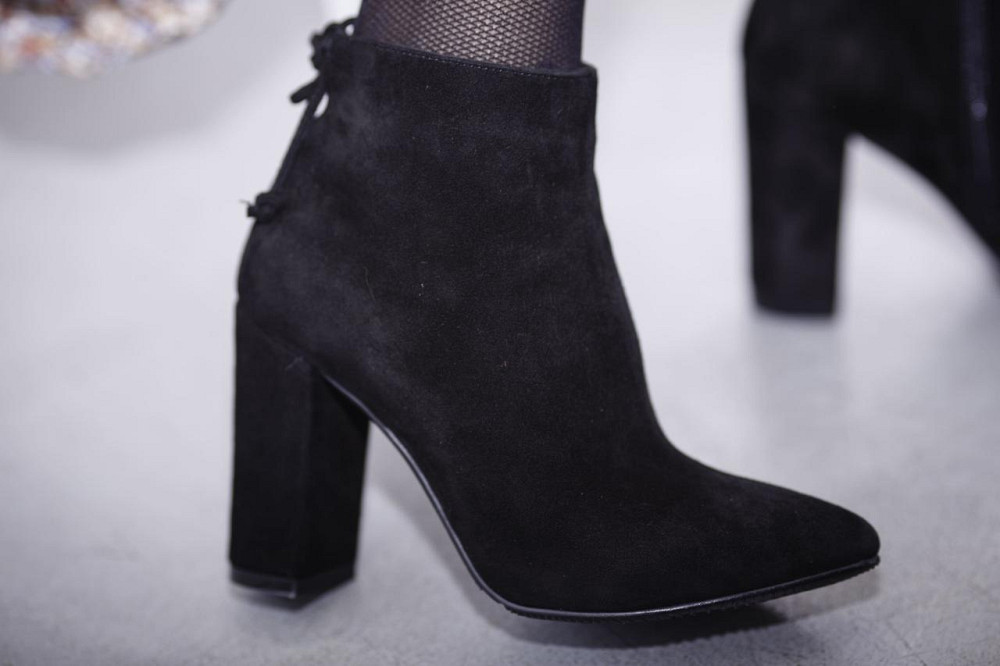 SANTINI Замшеві черевики жіночі демісезонні весна-осінь чорні на стійкому каблуці 953549-21 р. Коломыя - изображение 1