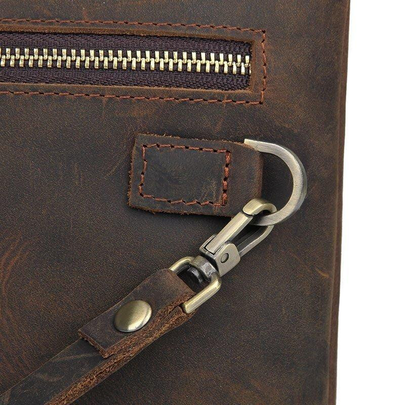 Красива барсетка чоловіча в шкірі Crazy horse Коричнева (Vintage) Київ - фото 6