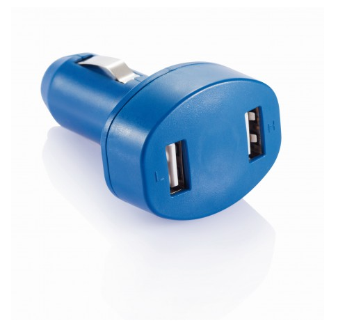 Автомобільний зарядний пристрій на 2 USB порти, синій Рівне