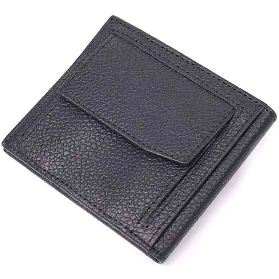 Классический мужской зажим с монетницей из натуральной кожи KARYA 21403 Черный Киев