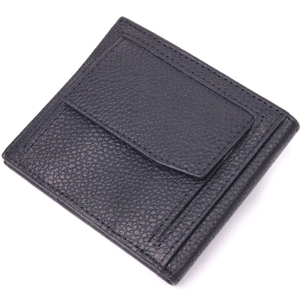 Классический мужской зажим с монетницей из натуральной кожи KARYA 21403 Черный Киев - изображение 2