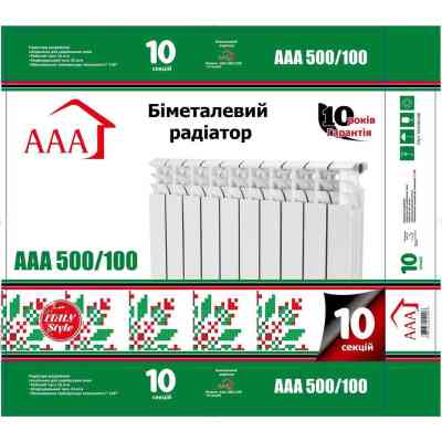 Радіатор опалення AAA біметалевий 500/100 10секцій (70214299) Вінниця