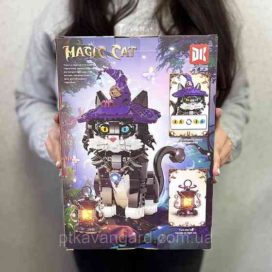 Конструктор магічний чорний котик-чарівник з підсвічуванням 1128 деталей DK 7047 Хмельницький