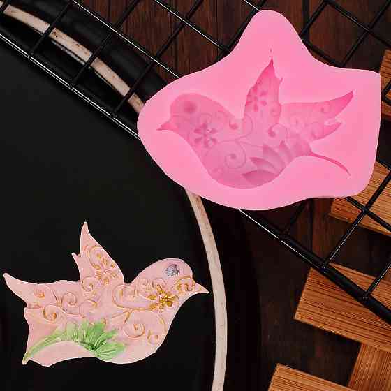 Молд силиконовый Птичка 55 на 66 мм розовый Киев