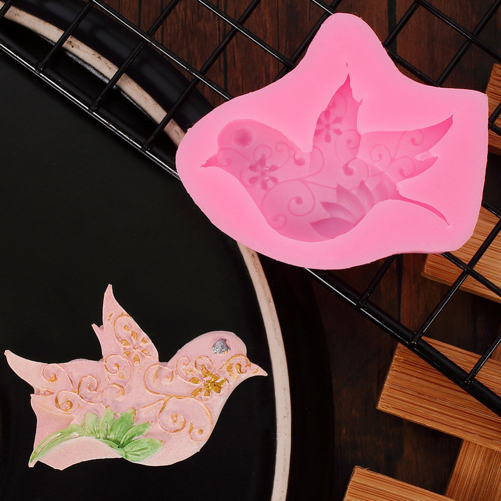 Молд силіконовий Пташка 55 на 66 мм рожевий Київ - фото 6