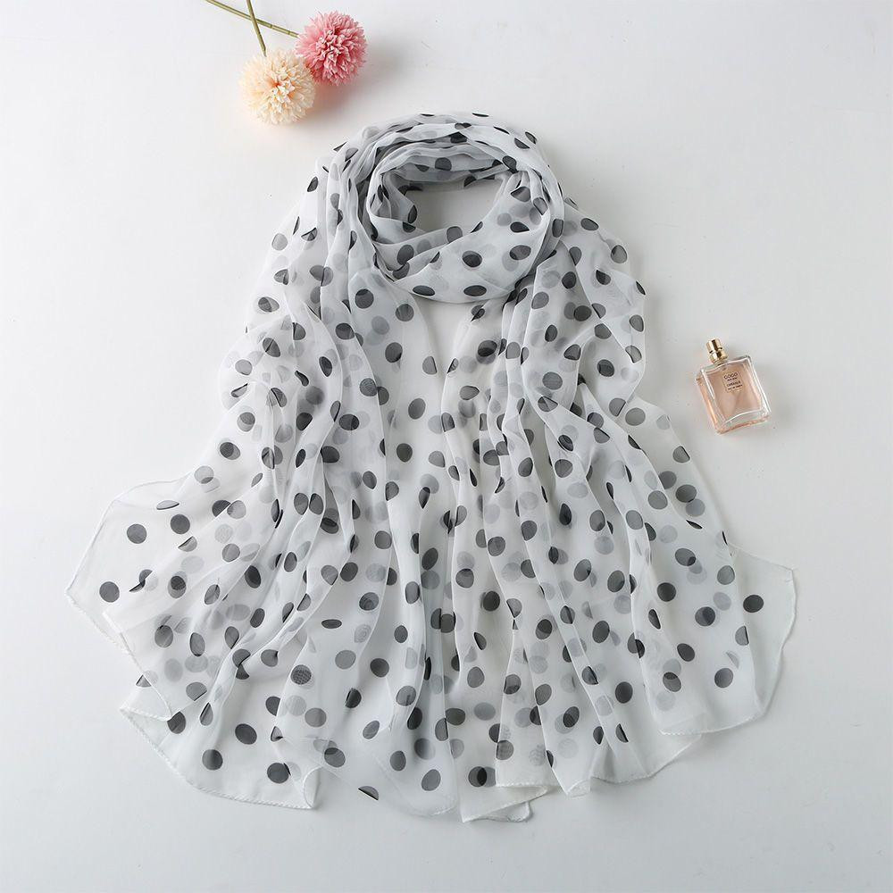 Женский шарф в горох 150 на 50 см бело-черный Киев - изображение 6