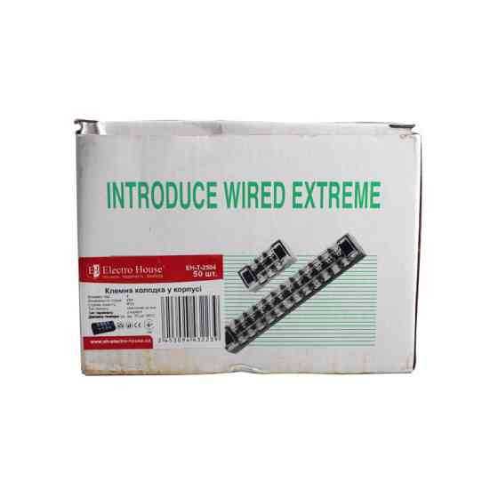 Клеммная колодка в корпусе 4 клеммных пары, 25A Днепр