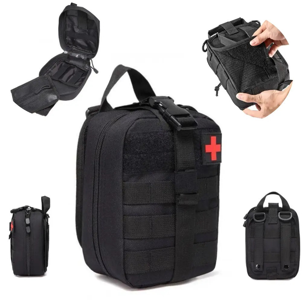 Сумка-аптечка тактическая на системе Molle (без наполнения),20х15х8 A87 Черний / Быстросъемная военная аптечка Киев - изображение 1