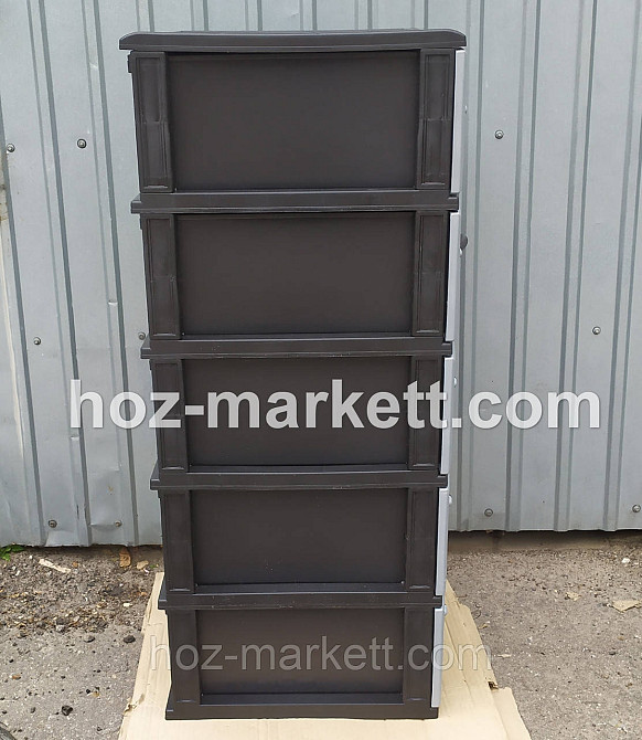 Пластиковый комод серый Стиль на 5 ящиков производства Украина Харьков - изображение 2