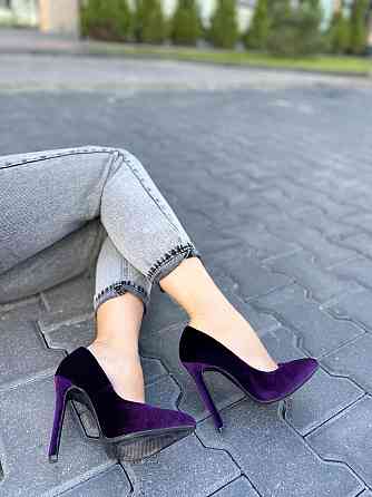 Туфлі жіночі LENA MELIANI фіолетовий оксамит каблук 11.5 см 35р. 36р. (F905-M91) Коломыя