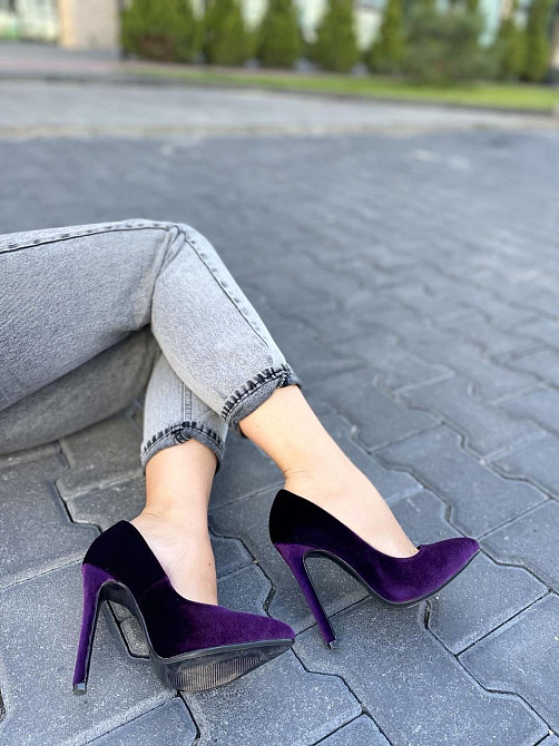 Туфлі жіночі LENA MELIANI фіолетовий оксамит каблук 11.5 см 35р. 36р. (F905-M91) Коломыя - изображение 3