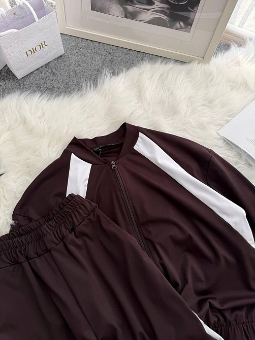 Жіночий прогулянковий костюм-двійка: кофта та штани трикотаж Шоколадний, 42/44 Одеса - фото 2