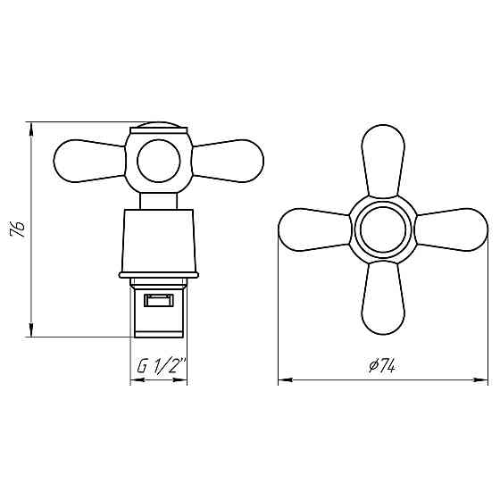 Ручка + Кран-букса Globus Lux SHARM GBC-02S-CER (2шт) Київ