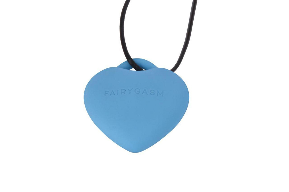 Мінівібратор «Сердечко» FairyGasm PleasureStone blue, 9 режимів, на шнурку Sex Aura Київ - фото 2