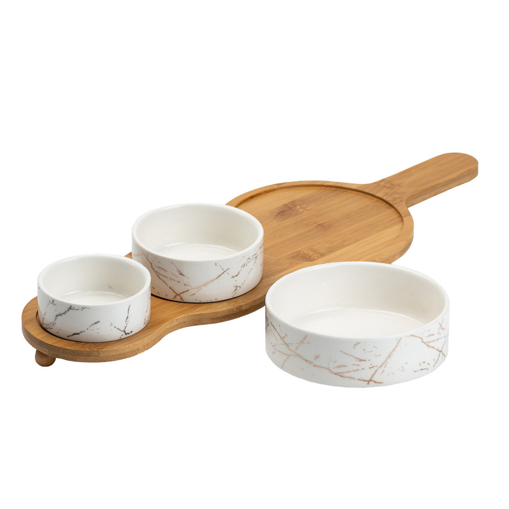 Yiwu Набір для закусок порцелянаовий 3 штуки на підставці Киев - изображение 4