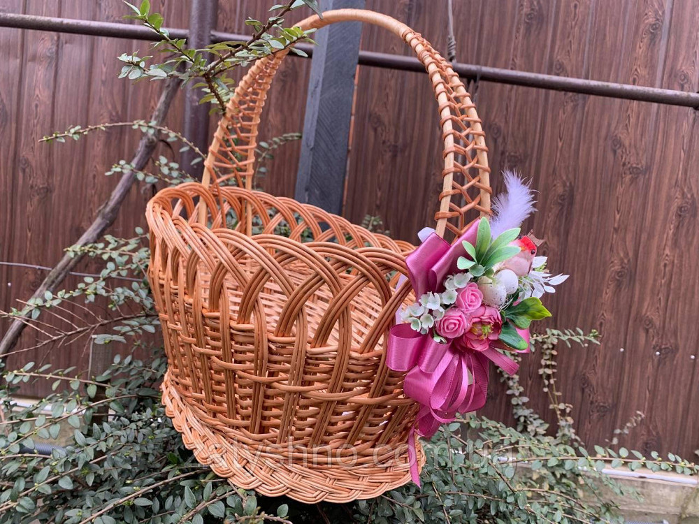 Кошик великий, плетений, з квіткою Київ - фото 1