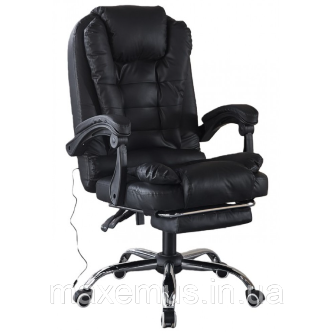 Офисное компьютерное кресло Bonro B 6 0 7 1 с массажем и подставкой для ног кресло эргономичное черное Мостиска - изображение 1