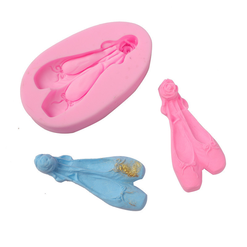 Молд силиконовый Пуанты 65 на 34 мм розовый Киев - изображение 6