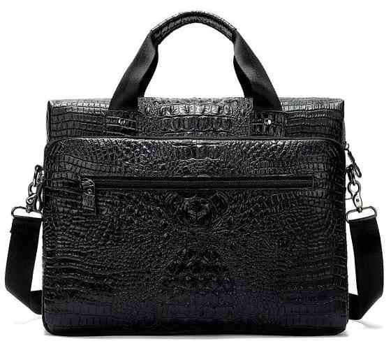 Сумка для ноутбука с тиснением под рептилию Vintage 14718 Черная Киев