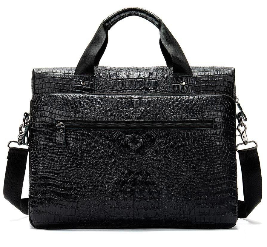 Сумка для ноутбука с тиснением под рептилию Vintage 14718 Черная Киев - изображение 2
