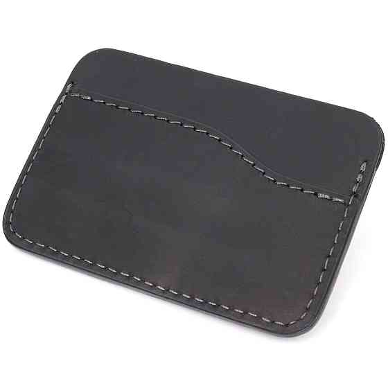 Горизонтальний картхолдер з утримувачем для Apple AirTag Чорний (GRANDE PELLE) Київ