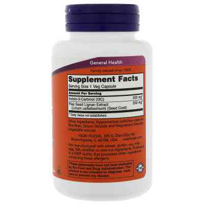 Трави Now Foods Індол 3 карбінолу (I3C) 200 мг, 60 желатинових капсул (NOW-03056) Вінниця