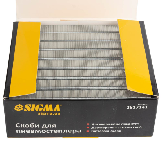 Скоби 14×12.8мм для пневмостеплера 5000шт SIGMA (2817141) Київ
