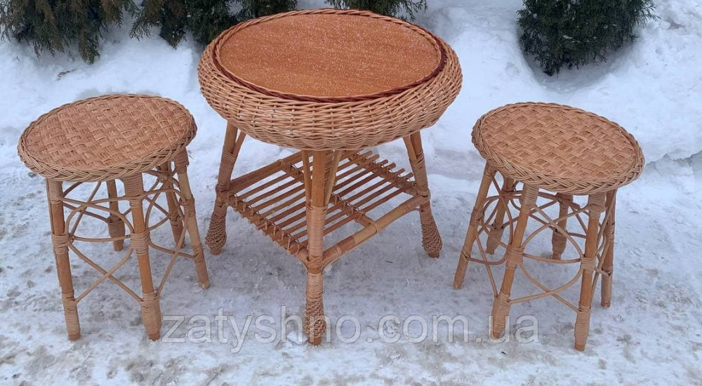 Набор плетеной мебели из лозы  с табуретками Киев - изображение 3