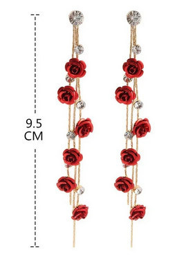 Серьги длиные красивые Розочки Киев - изображение 3