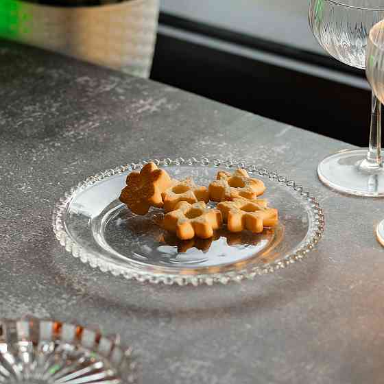 Тарілка десертна скляна "Жемчужини" 18,5 см Київ