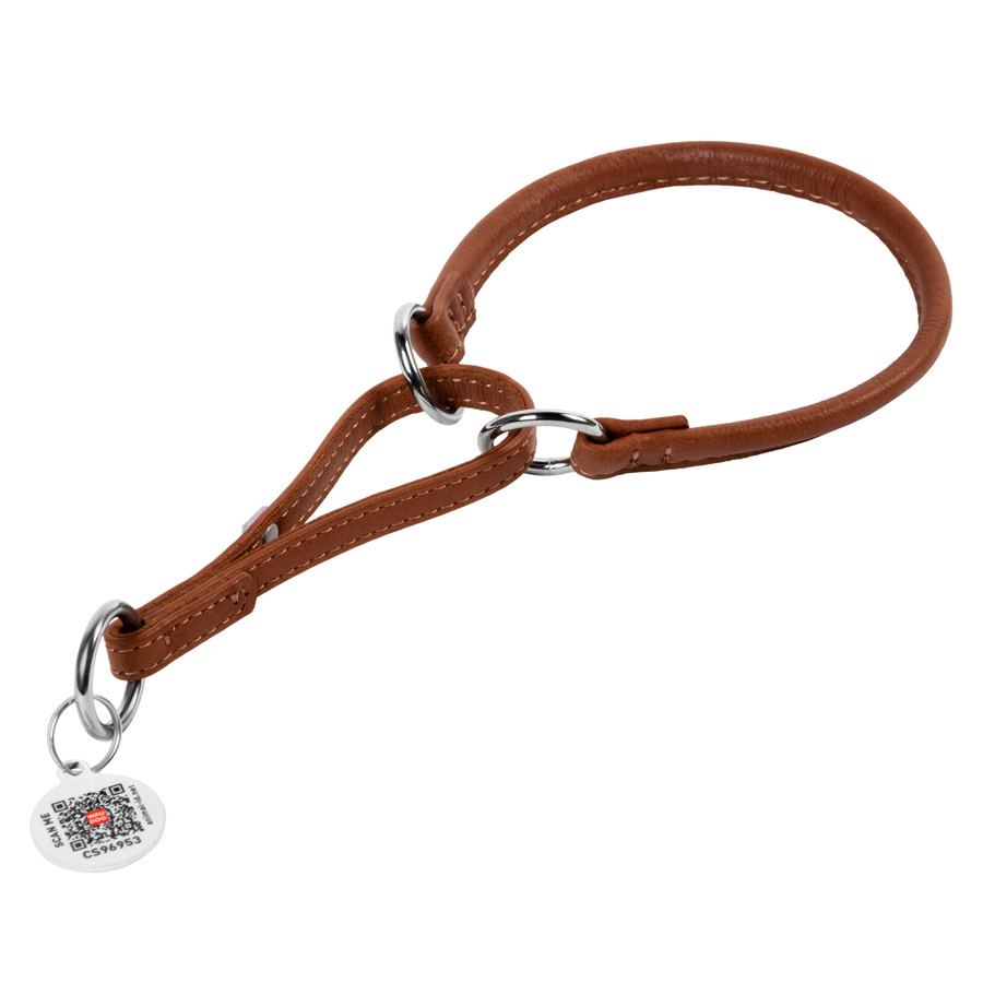 Нашийник-зашморг для собак шкіряний WAUDOG Soft з QR паспортом, круглий, Д 6 мм, Дов 21-30 см к Коломыя - изображение 2