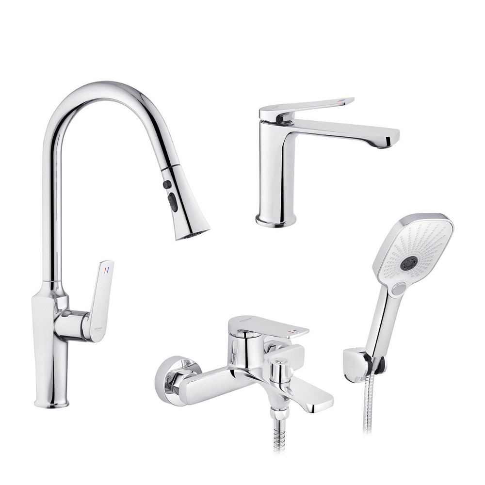 Набор смесителей Kroner Makon-C060 + смеситель Makon-C030-T+ смеситель Makon-C010 Киев - изображение 1